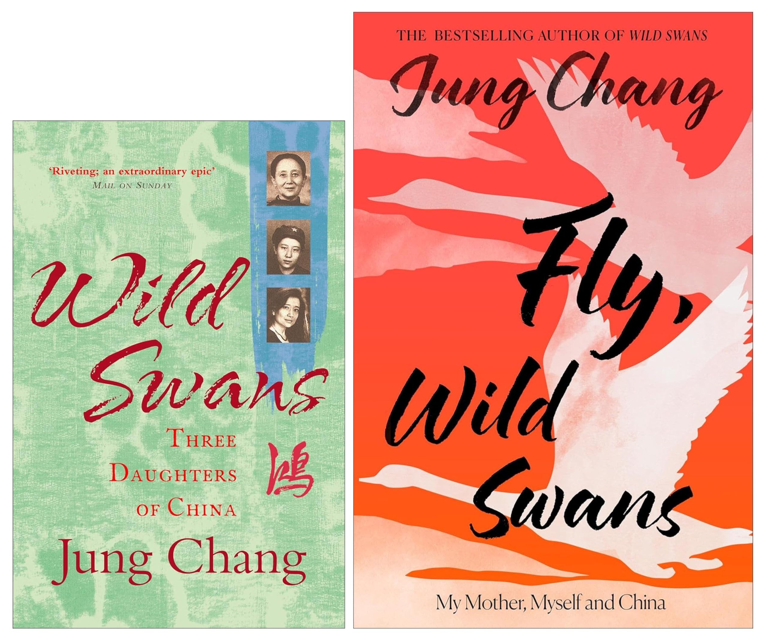 Wild Swans Collection by Jung Chang - 2 book set cover, Wild Swans: Three Daughters of China and Fly, Wild Swans: My Mother, Myself and China, Mixed Format