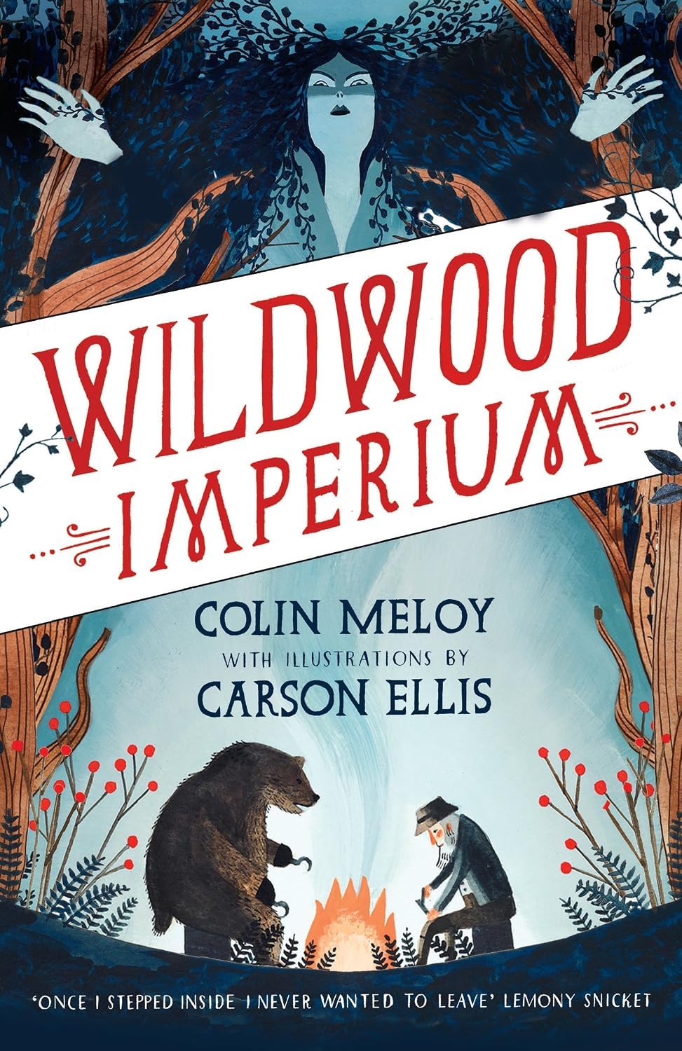 Wildwood, Under Wildwood, and Wildwood Imperium paperback books shown fanned out side by side