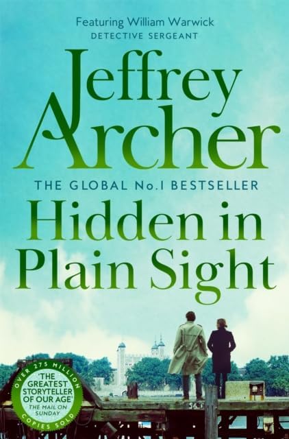 Close-up of Jeffrey Archer William Warwick paperback book cover artwork