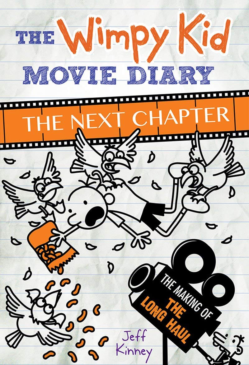 Back cover of The Wimpy Kid Movie Diary hardcover set showing behind-the-scenes photos and description