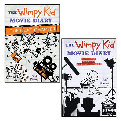 The Wimpy Kid Movie Diary 2 Books Collection Set by Jeff Kinney hardcover front cover
