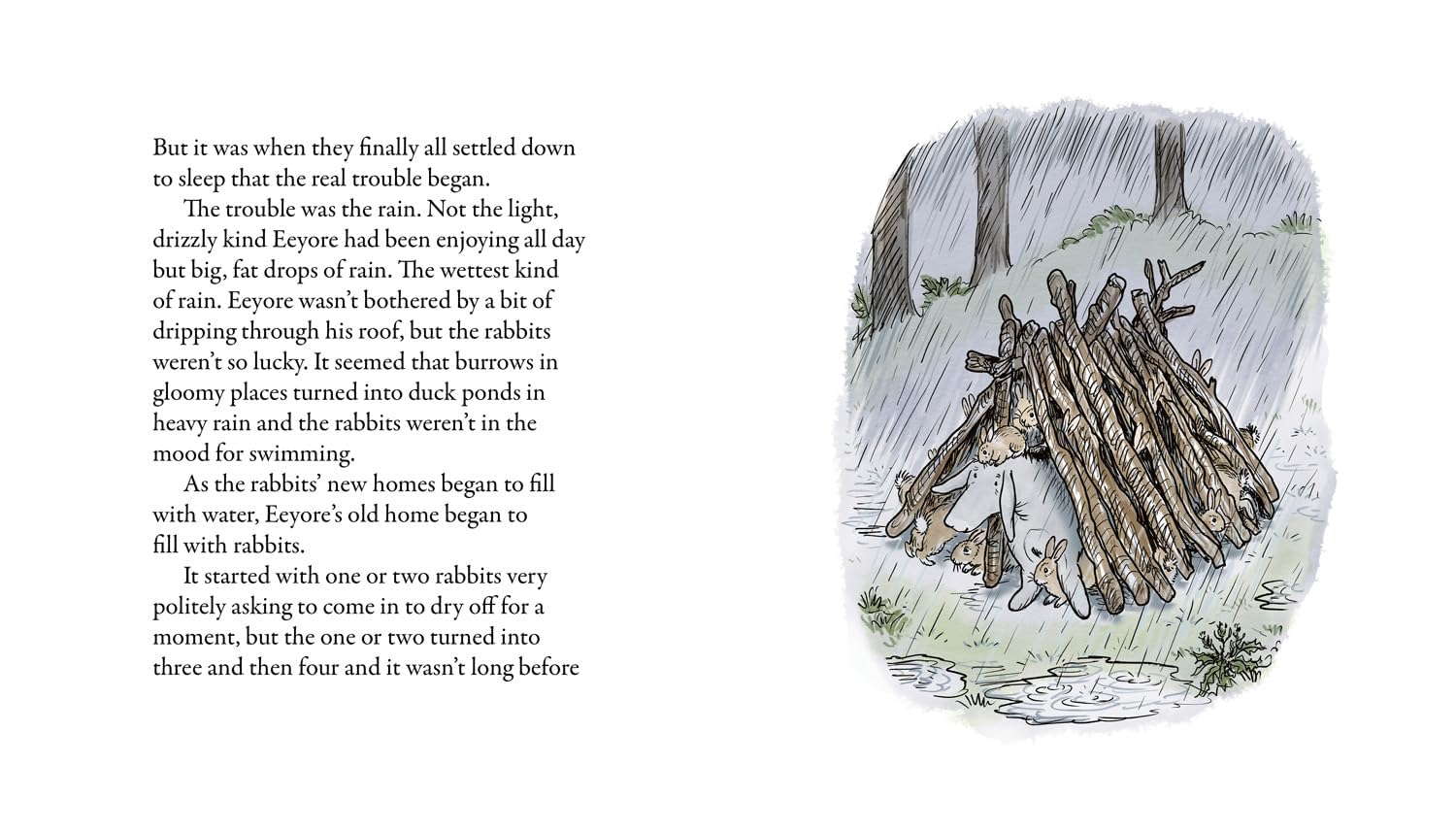 Angled view of the complete Winnie-the-Pooh 30 hardback book collection set by A. A. Milne with colorful covers on display