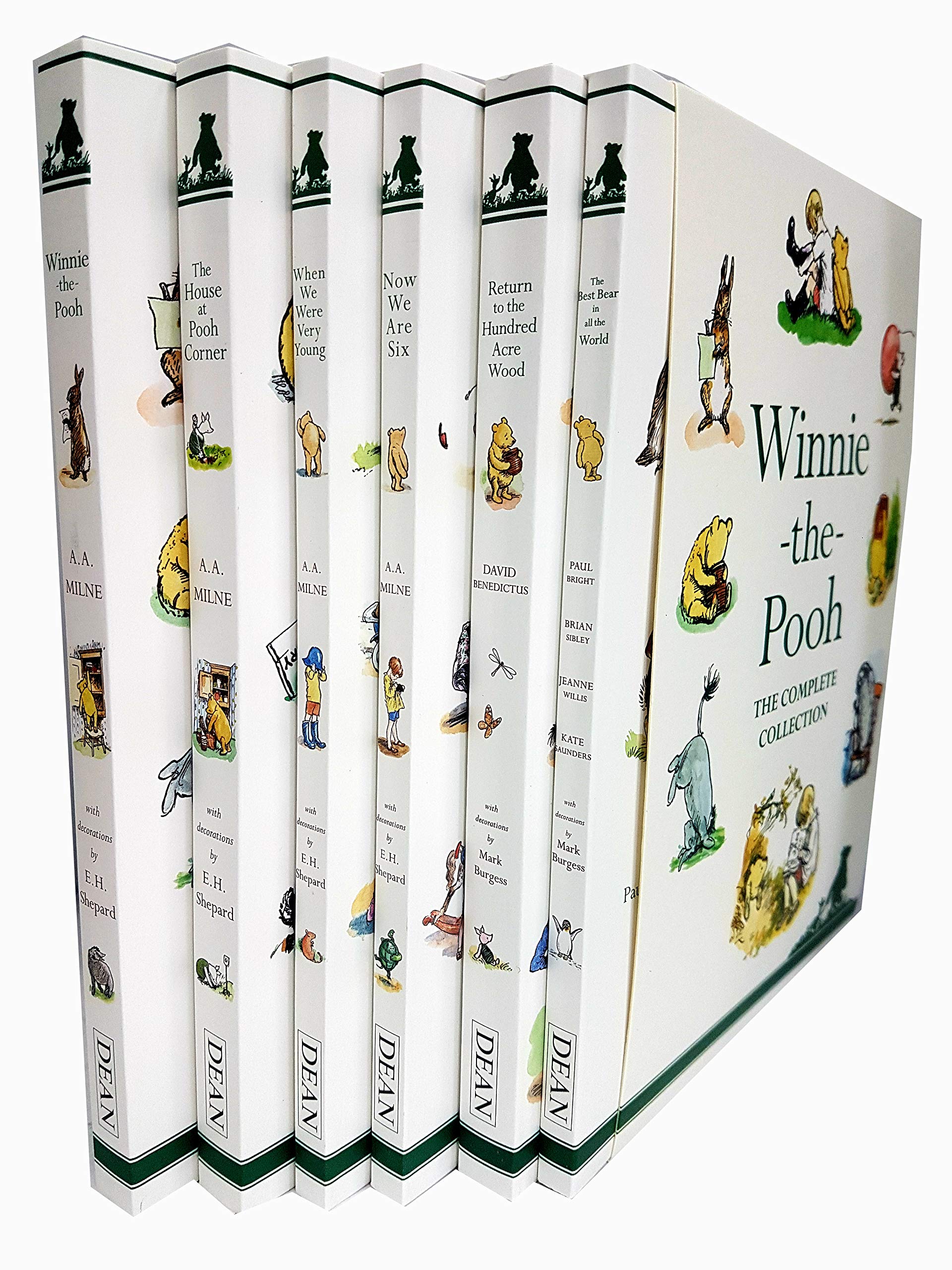 Winnie-the-Pooh 6-book set fanned out to show each colorful cover, including The House at Pooh Corner and Now We Are Six.