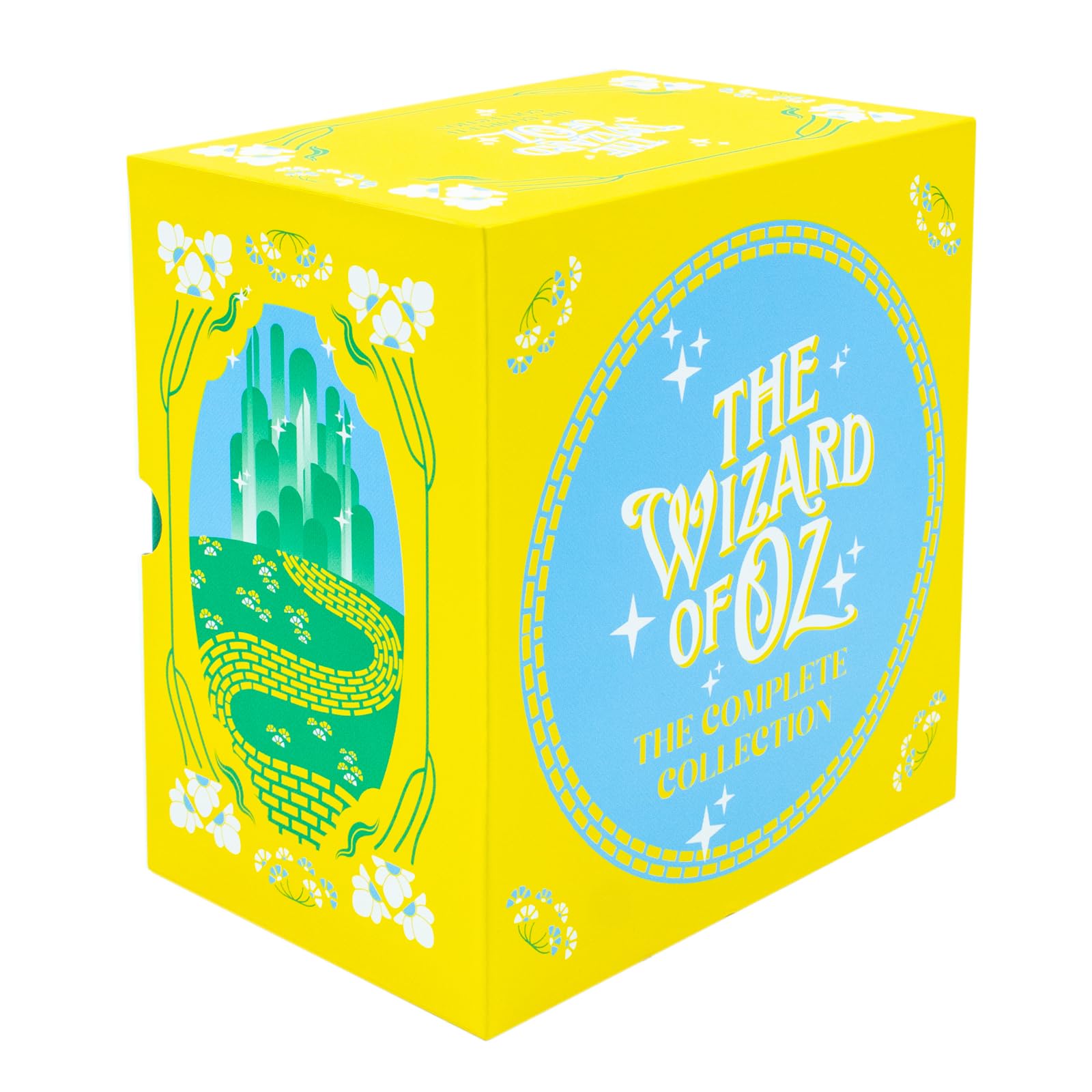 All 15 Wizard of Oz hardback books by L. Frank Baum fanned out showing individual spines and covers