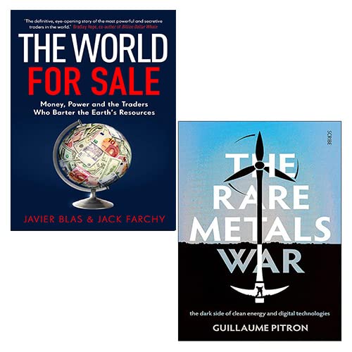 The World for Sale by Javier Blas and Jack Farchy & The Rare Metals War by Guillaume Pitron 2-book paperback set front covers