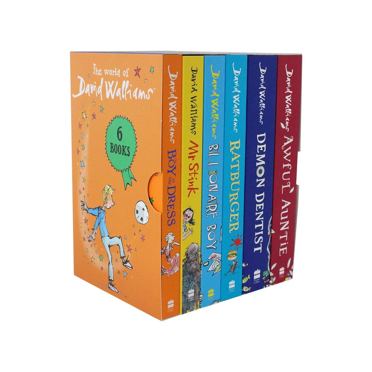 The World of David Walliams 6 Books Collection Set paperback front cover showing all six titles