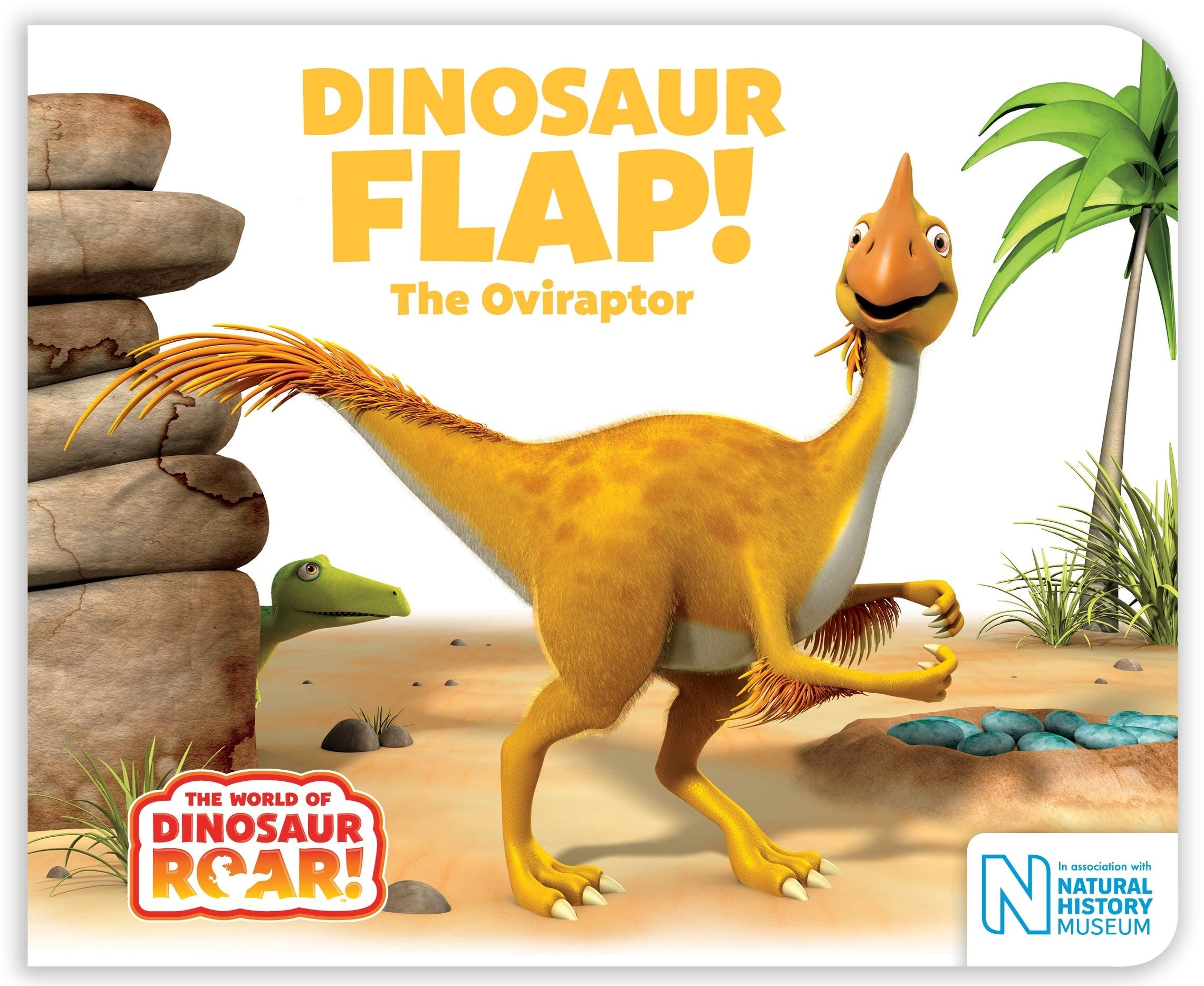 Close-up of the colorful dinosaur cover illustrations on the World of Dinosaur Roar board books for ages 3-5.