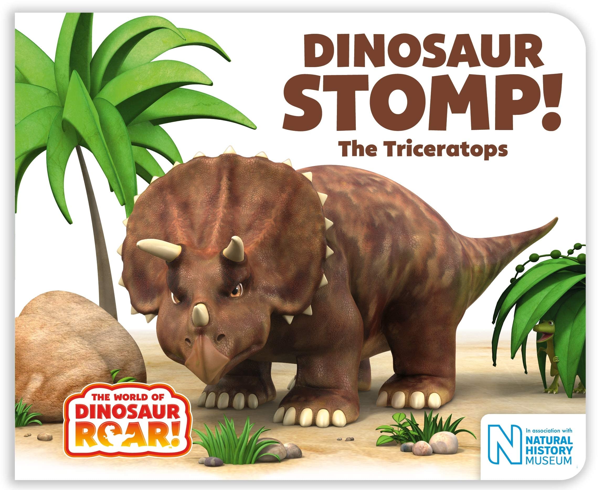 Dinosaur Roar and Dinosaur Stomp board book covers close-up from the World of Dinosaur Roar collection