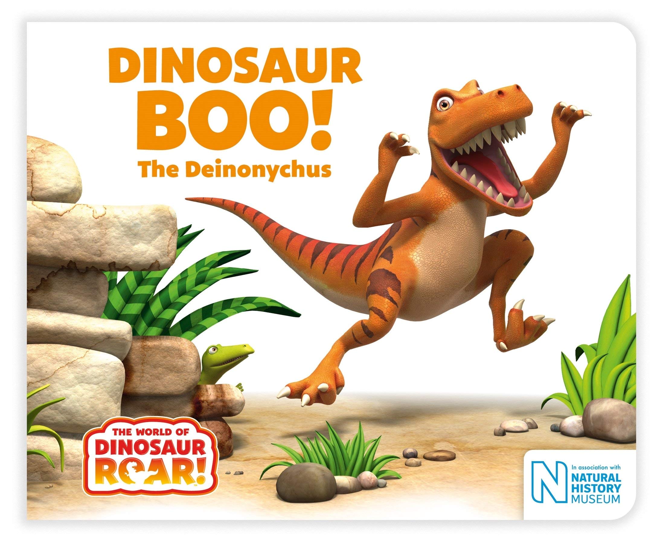 Dinosaur Boo and Dinosaur Munch board book covers close-up from the World of Dinosaur Roar collection