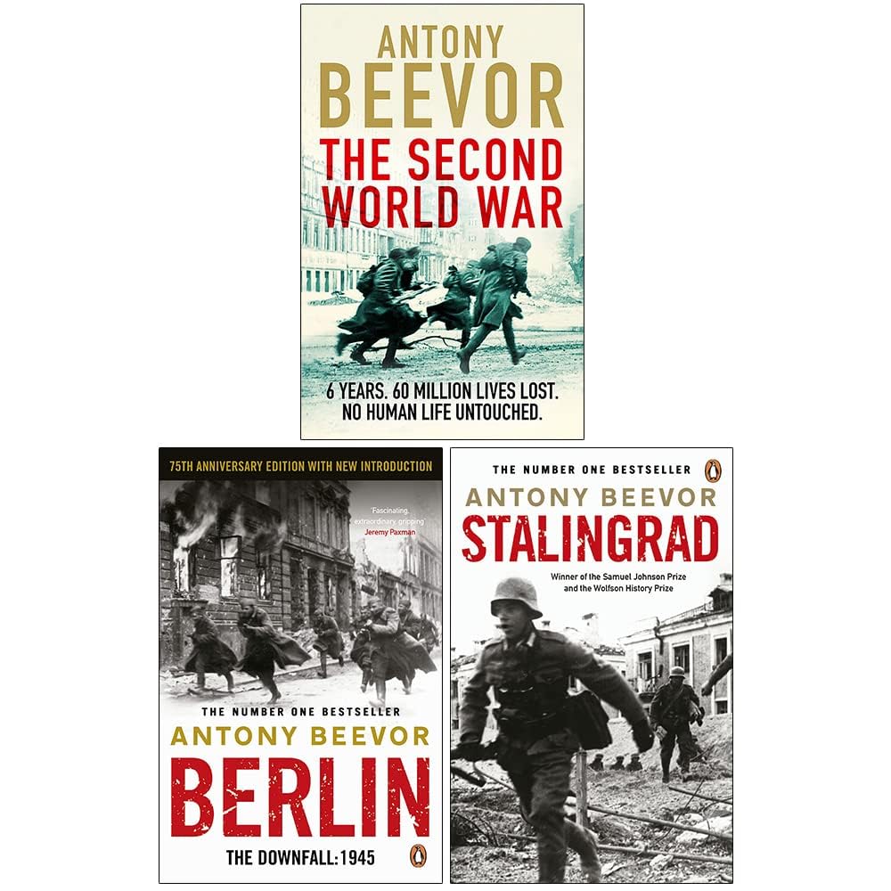 Antony Beevor World War II Collection 3 books paperback set front covers