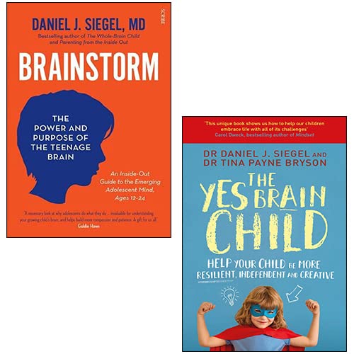 The Yes Brain Child and Brainstorm 2 books collection set by Daniel J. Siegel and Tina Payne Bryson, paperback front covers