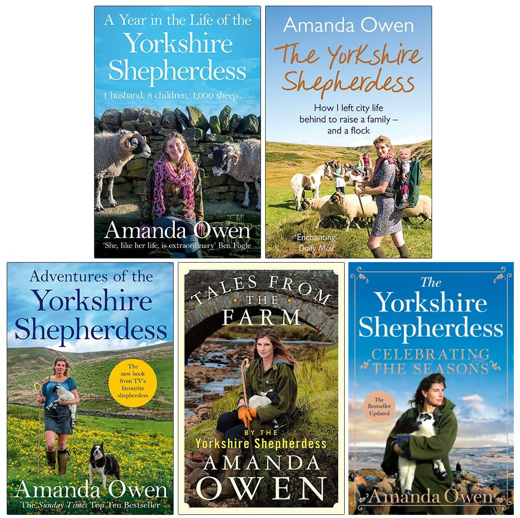 The Yorkshire Shepherdess Series by Amanda Owen - 5 book paperback collection set front cover