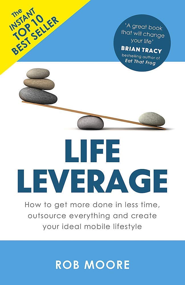 Front cover of Life Leverage by Rob Moore, paperback edition, included in this money mindset collection set