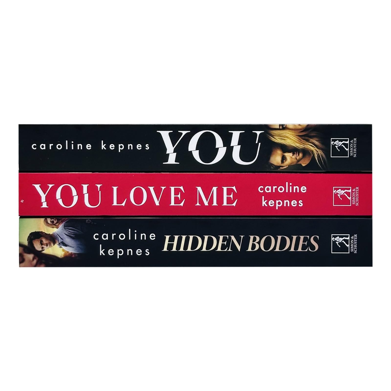 Back cover synopsis of the You Series 3-book paperback set by Caroline Kepnes, Simon & Schuster UK edition