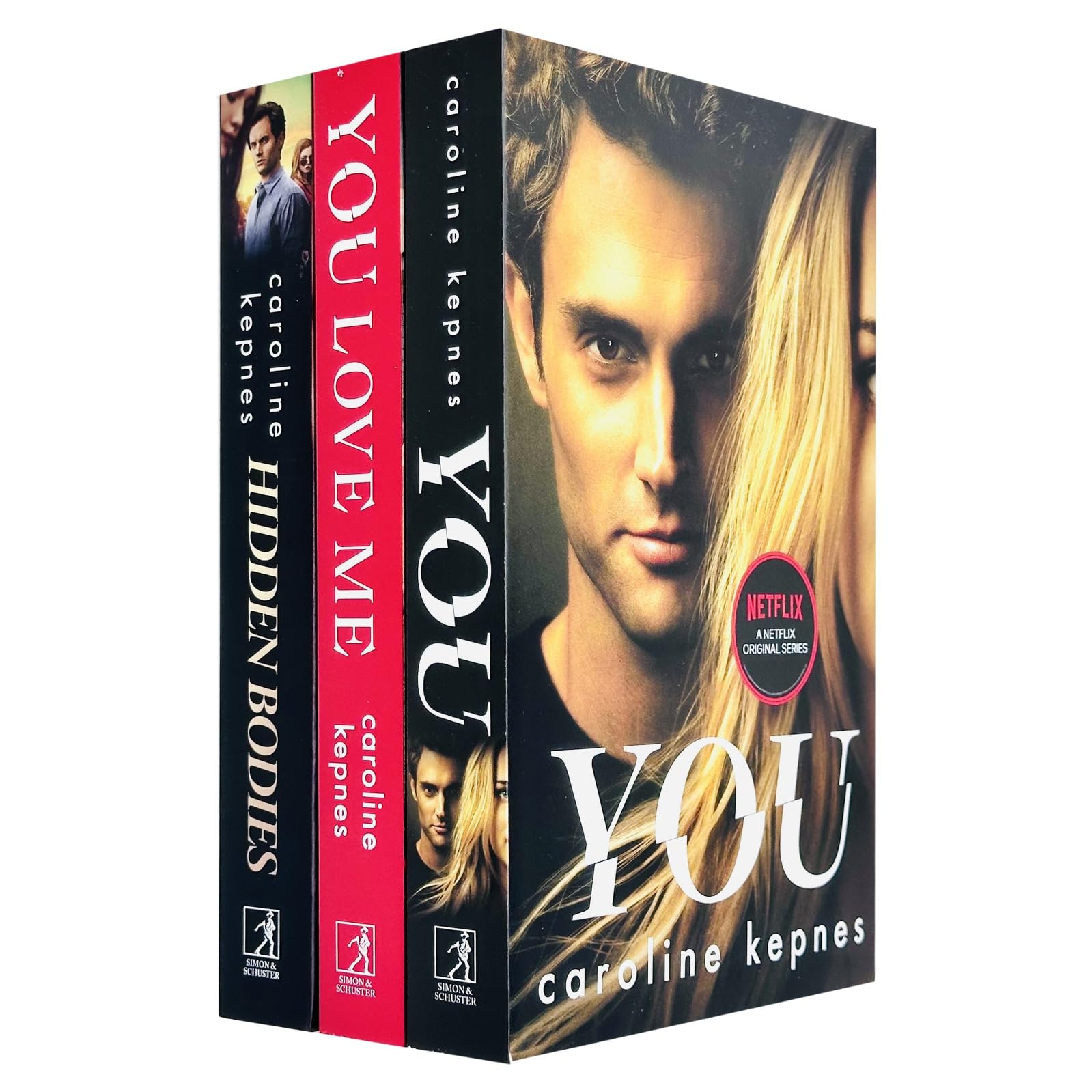 Front cover of the You Series by Caroline Kepnes 3-book paperback collection set featuring You, Hidden Bodies, and You Love Me