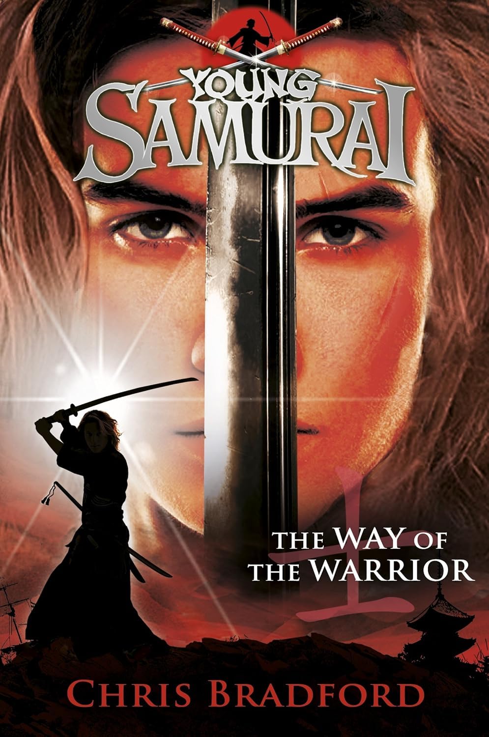Close-up of the Young Samurai paperback set spines lined up together on a shelf