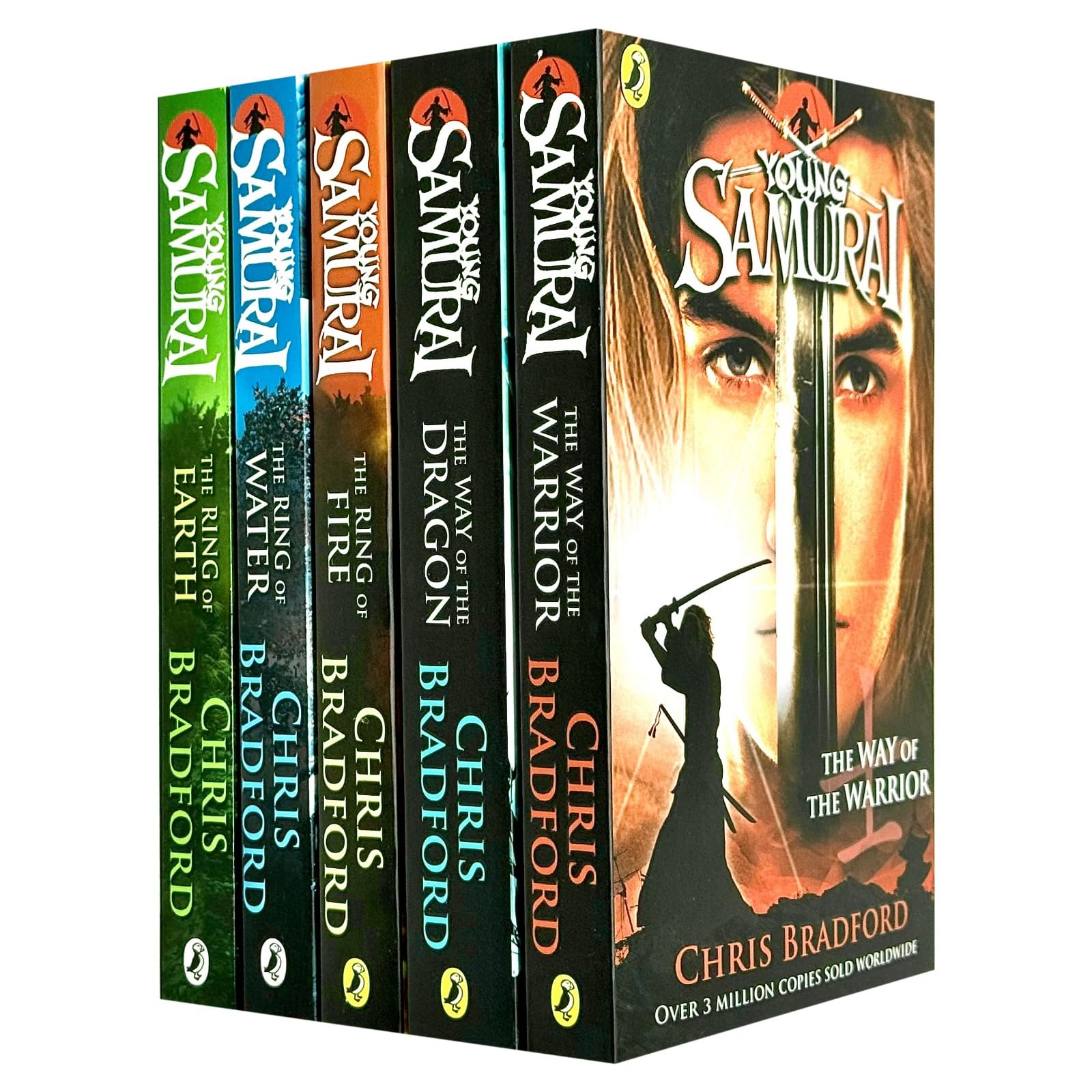 Front cover of the Young Samurai 5 Books Collection Set by Chris Bradford, paperback box set for young readers