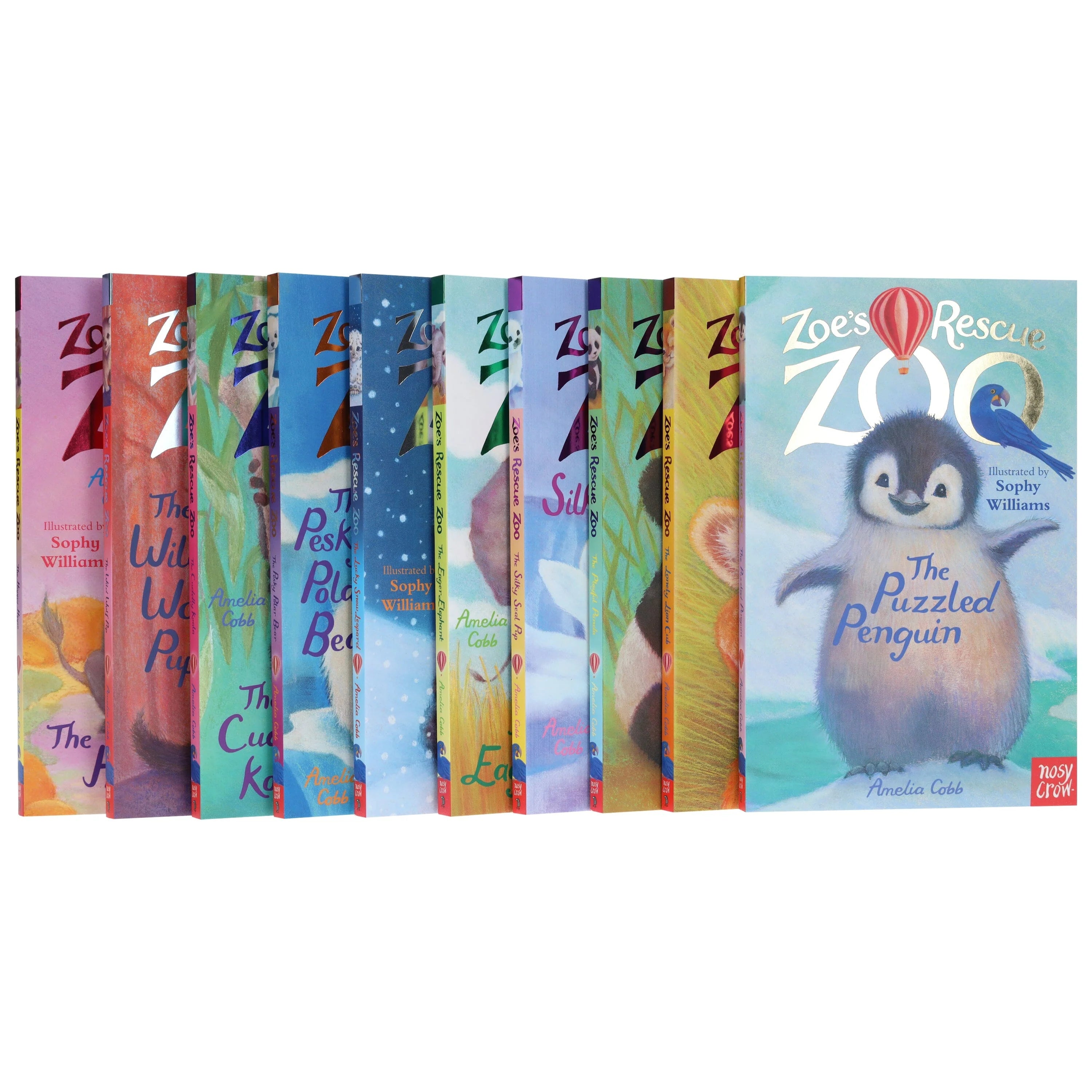 Inside page spread from a Zoe's Rescue Zoo paperback showing Sophy Williams illustrations