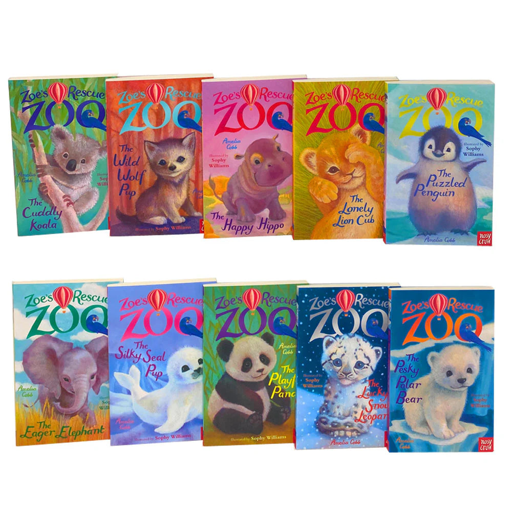 Zoe's Rescue Zoo Series 1 all ten paperback books fanned out showing individual covers