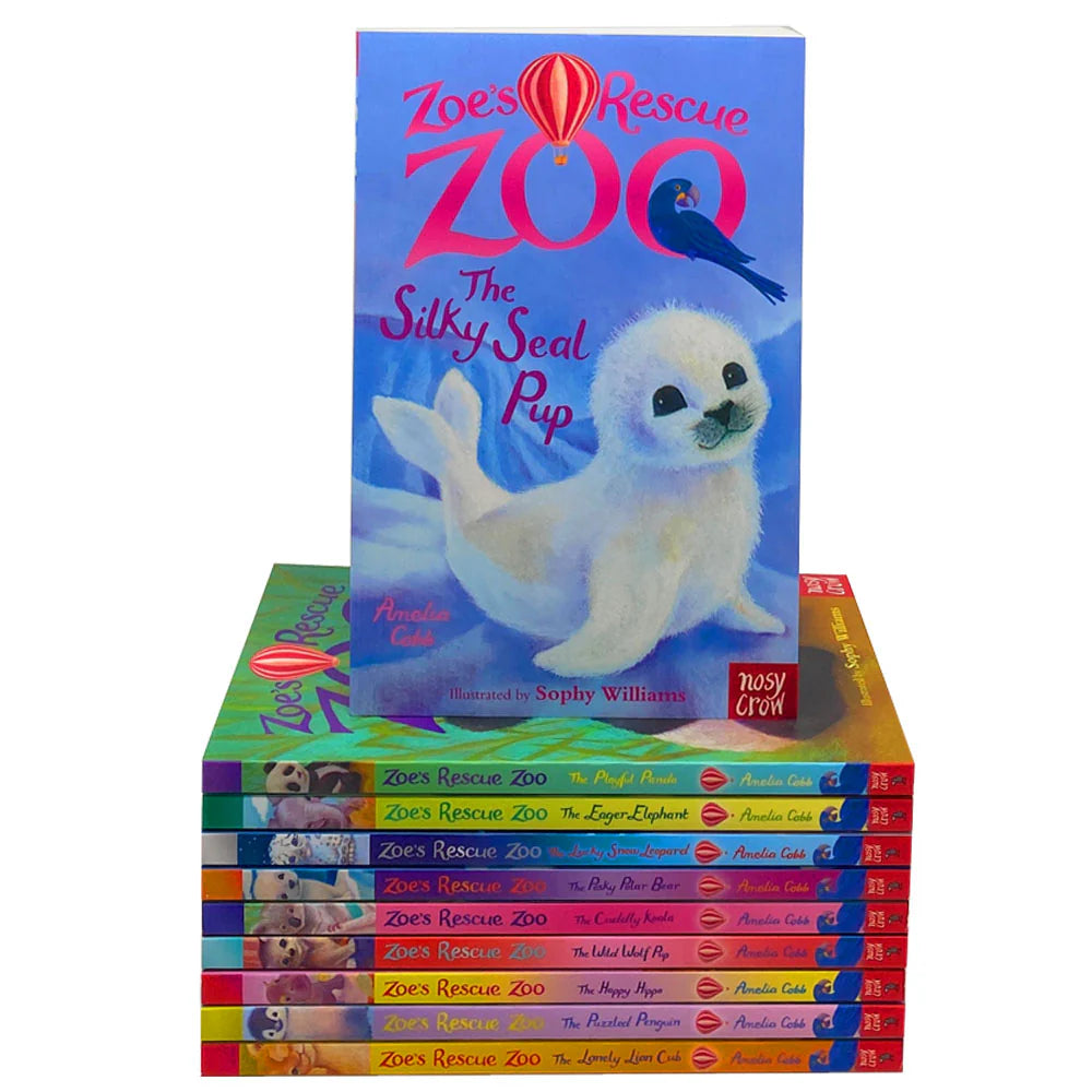 Zoe's Rescue Zoo 10 book paperback set stacked together showing spines and titles